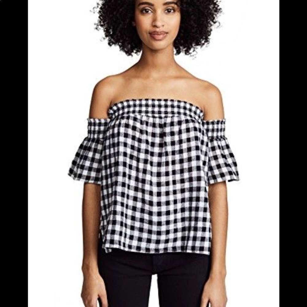 nwot rails gingham off the shoulder top